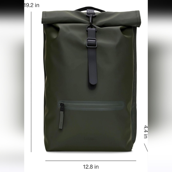 New! RAINS Waterproof Rolltop Rucksack Backpack Men or Women - Picture 1 of 8